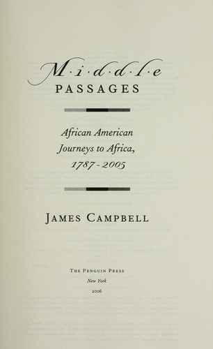 Cover of Middle Passages: African American Journeys to Africa, 1787-2005