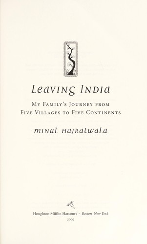 Cover of Leaving India