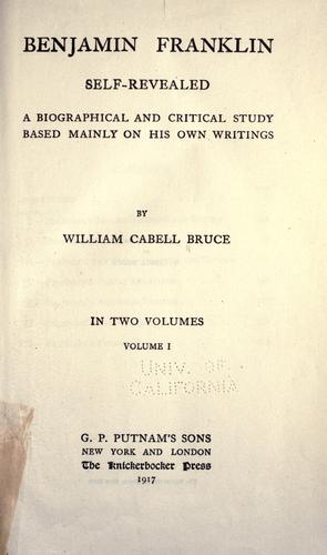 Cover of Benjamin Franklin, Self-Revealed