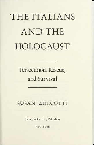 Cover of The Italians and the Holocaust: Persecution, Rescue, and Survival