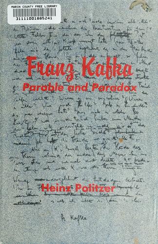 Cover of Franz Kafka: Parable and Paradox