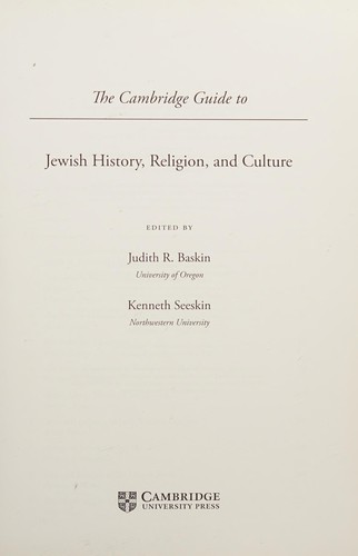 Cover of The Cambridge Guide to Jewish History, Religion, and Culture