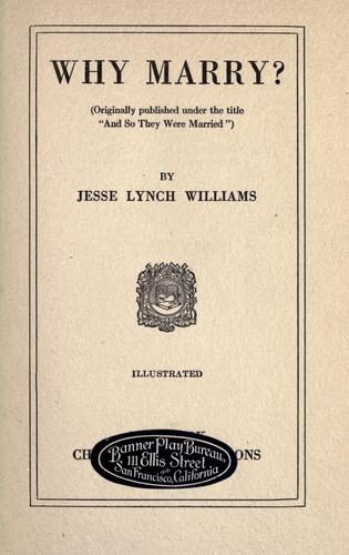Cover of Why Marry?