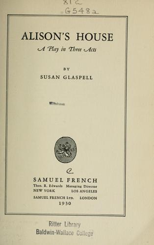 Cover of Alison's House