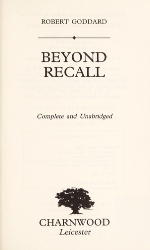 Cover of Beyond Recall