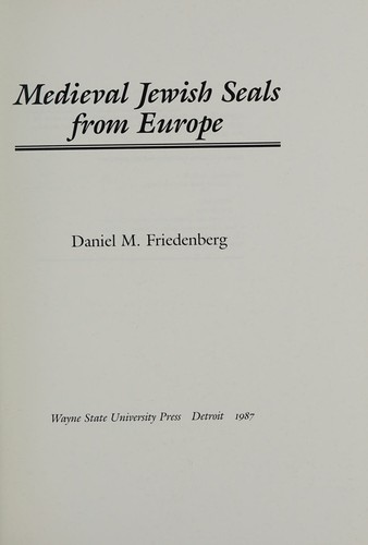 Cover of Medieval Jewish Seals from Europe