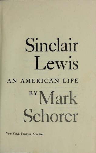 Cover of Sinclair Lewis: An American Life
