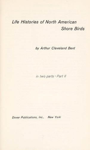 Cover of Life Histories of North American Birds