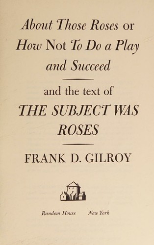 Cover of The Subject Was Roses