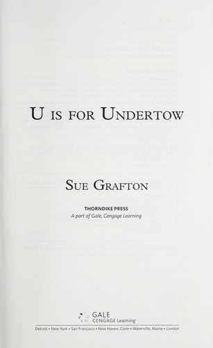 Cover of “u” Is for Undertow
